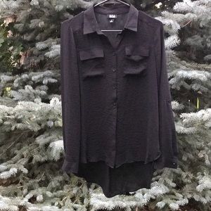 High-low black blouse